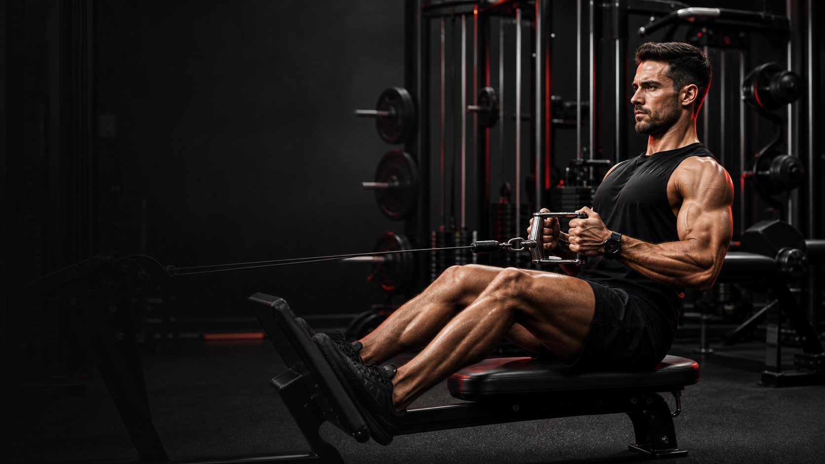 Athlete training in a gym